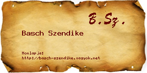 Basch Szendike névjegykártya